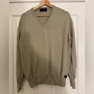 Valentino Jeans Men’s V-Neck Sweater Size Large Virgin Wool Blend in Light Gray